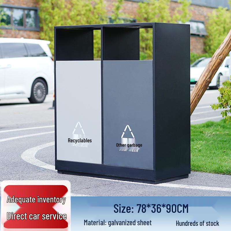 Stainless Steel Outdoor Park & Community Sorting Trash Can