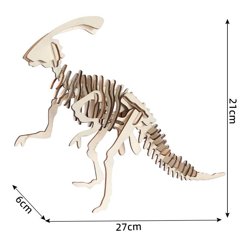 3D Wooden Dinosaur DIY Model Kit - Educational Toy & Gift for Boys and Girls