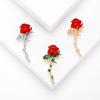Valentine's Day Enamel Rose Bouquet Brooch for Women Unisex Pearl Botanical Pin Banquet Party Backpack Gifts Jewelry Accessories