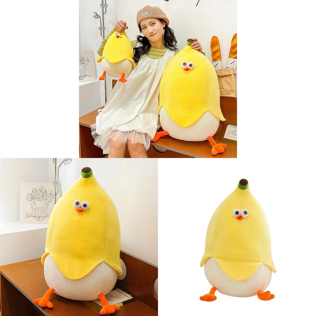 Peluche Pollo Banana Giocattolo Morbido Riempito con Cotone PP per Bambini e Adolescenti