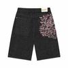 Shorts en Denim Brodés Fleurs de Cerisier Gothiques Y2K Hommes Femmes Hip Hop Rétro Shorts Larges Noirs Pantalons Basse Taille Au-dessus du Genou