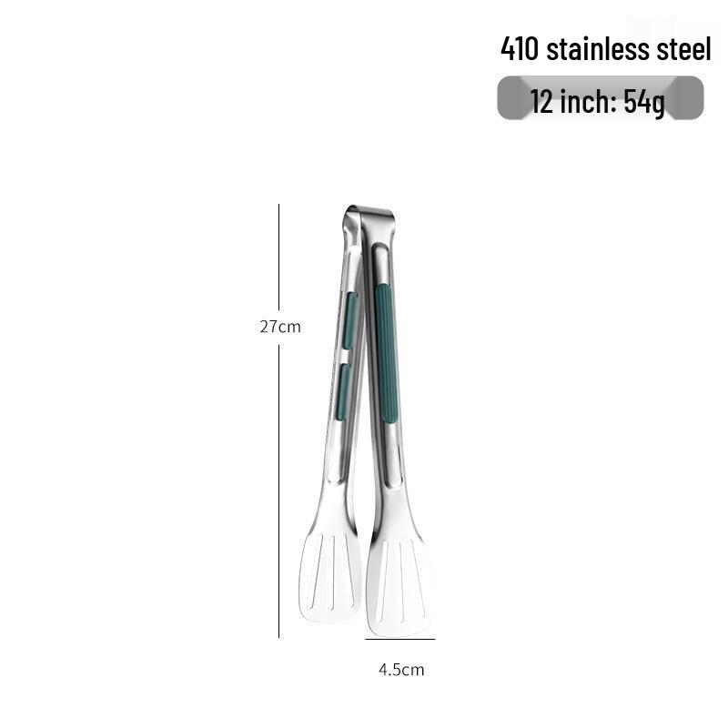 304 Stainless Steel Korean BBQ Tongs - Bread & Steak Buffet Tongs for Outdoor Cooking