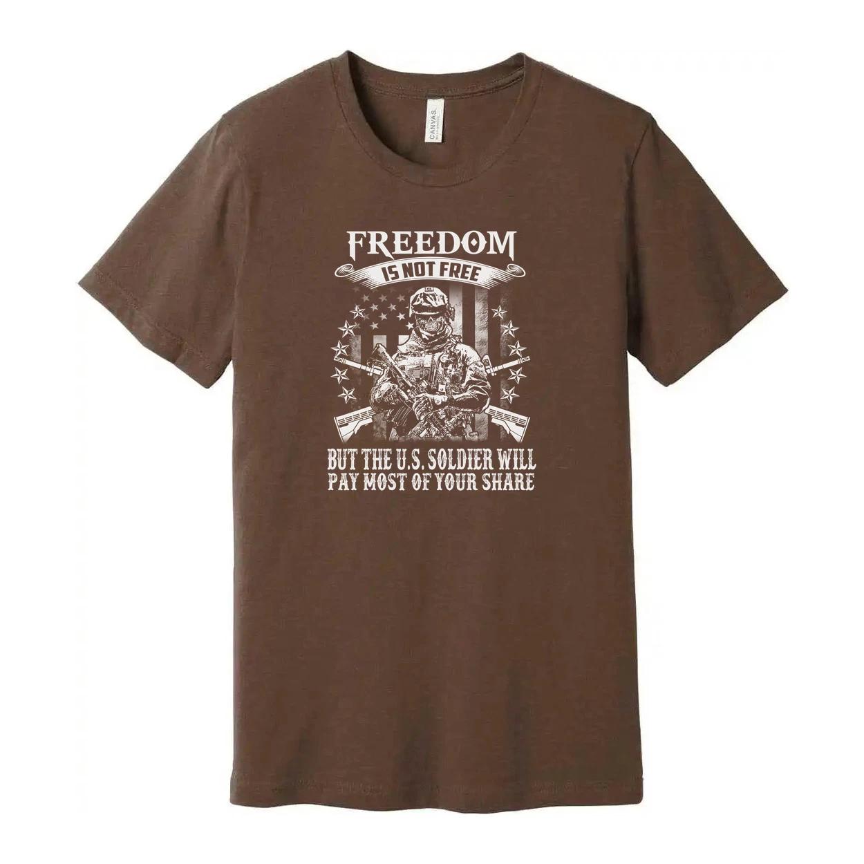 Veteran Unisex Military Graphic Tee With Soldier And Flag Design M