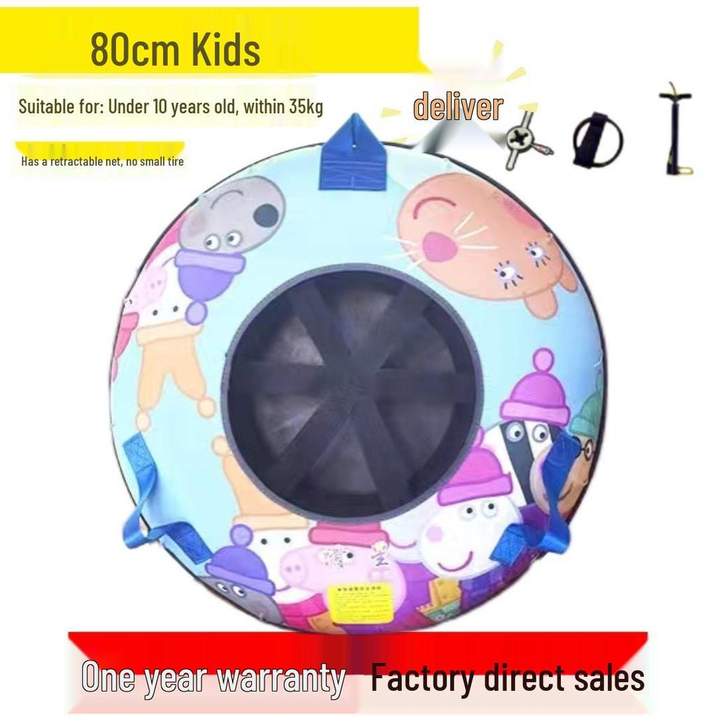 Durable Inflatable Snow Tube with Anti-Collision Features - Seven-Color for Adults and Kids