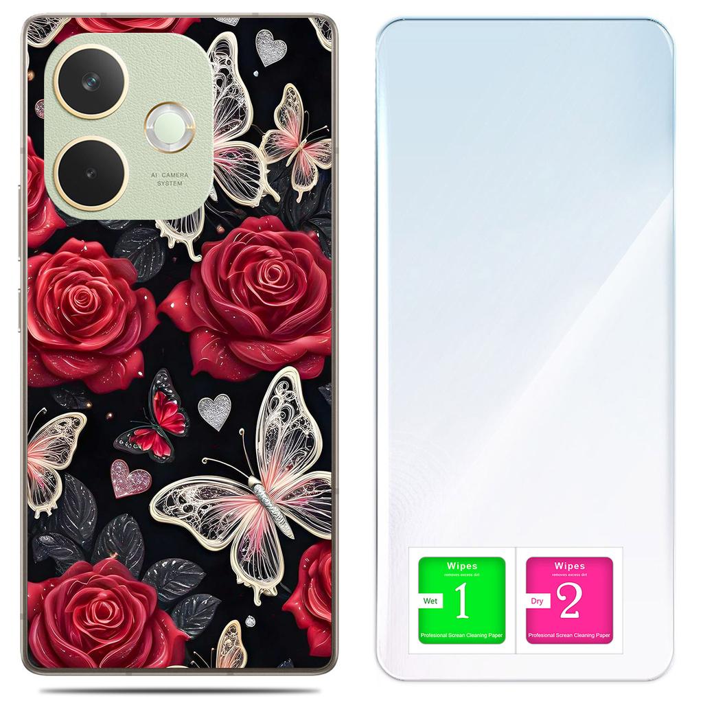 Etui Do Oppo A5 Pro Obudowa Foto Case Plecki Grafika Motyle + Szkło 9H