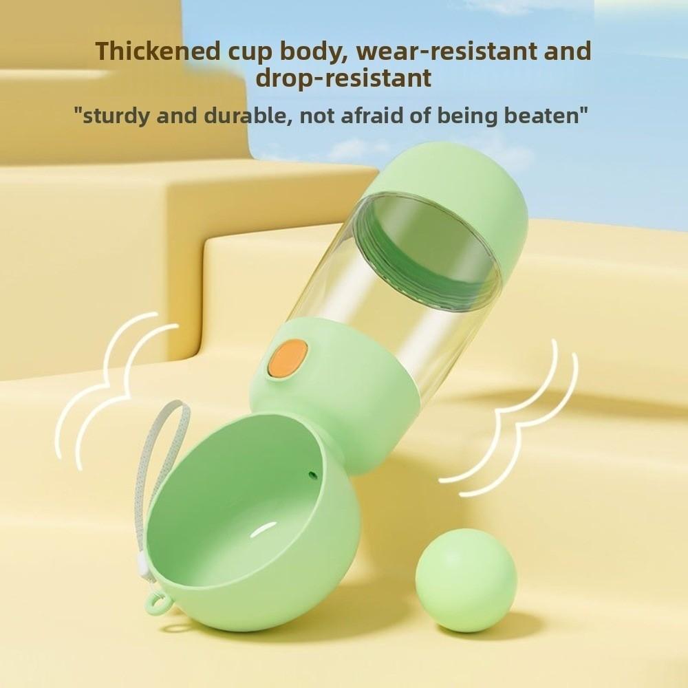 2 i 1 Husdjursvattenflaska Transparent med Rem Hundvattenflaska Plast Lätt att Rengöra Husdjursmatsbehållare Resa