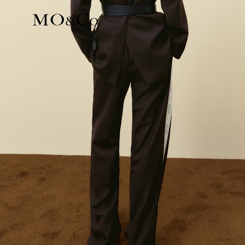 MO&Co. Drawstring Slit Straight Leg Casual Pants