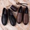 Plus Size Spring/Summer Lazy Doug Shoes Men's Casual Leather Shoes Shoes Soft Surface and Soft Bottom British Men's Shoes Slip-on