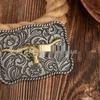 Retro Oval Cowboy Bull Head Belt Buckle