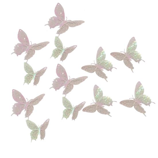 12 Stück 3D-Schmetterlings-Wanddekoration 3 Größen Hohl-Schmetterlings-Dekoration für Geburtstagsfeier Kuchenaufsatz Abnehmbare Wandbilder Aufkleber für Kinderzimmer Schlafzimmer