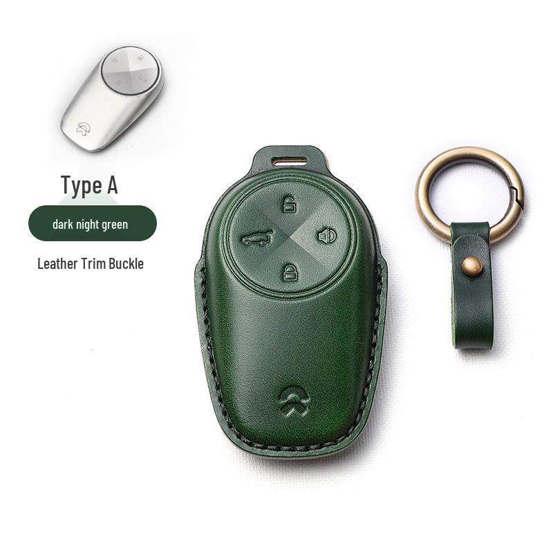 NIO EC6/ES6/ES8 Genuine Leather Key Case with Cowhide Shell & Buckle