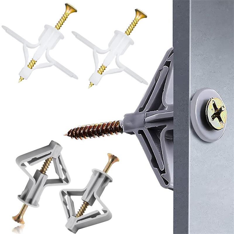 50/100Pcs Expansion Drywall Anchor Kit With Screws Self Drilling Wall Home Pierced Special For Nylon Plastic Gypsum Board