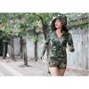 Womens Camo Sun Protection Hooded Long Sleeve T-Shirt Quick Dry Hiking Camping Outdoor Sports Top