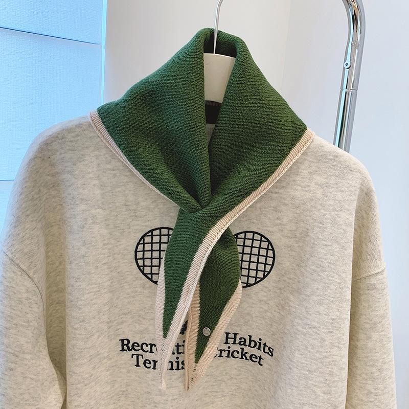 Модный шерстяной треугольный шарф Нишевый шерстяной треугольный шарф Женский головной платок Вязаный шарф Многофункциональные теплые вязаные шарфы One Size