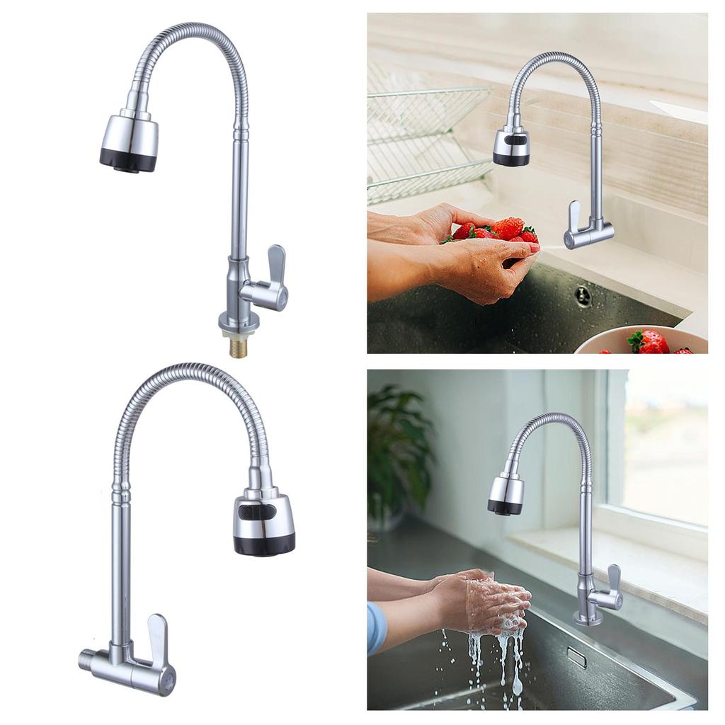 Single Cold Water Faucet Stainless Steel Modern Practical Flexible Household
