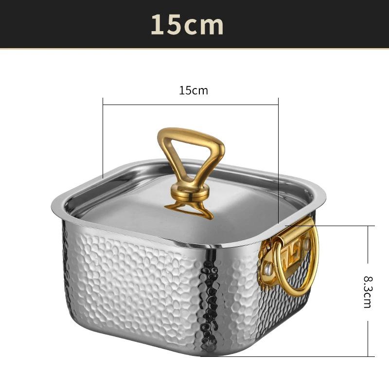 One person, one pot for household and commercial use Square personal hot pot chafing dish 304 stainless steel small hot pot