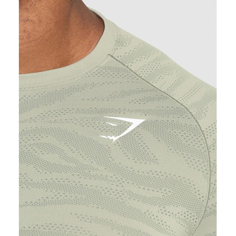 Gymshark Geo Animal Seamless T shirT Chalk Green uniT Green A7a2f Ecv7