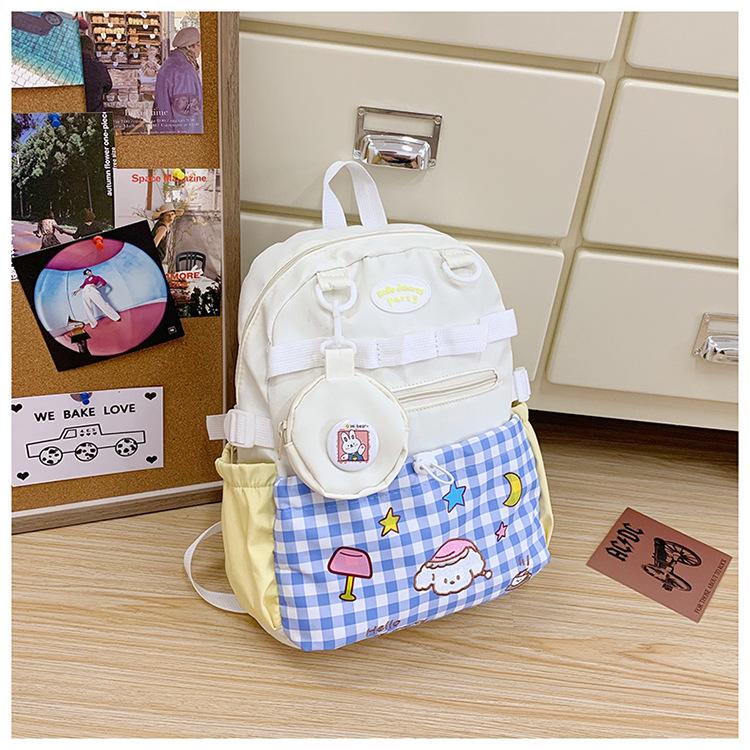 Schoolbag1011 Kindergarten Plaid Cute Schoolbag 1-1 Years Old Backpack Preschool Cute Cute Baby Mini Backpack