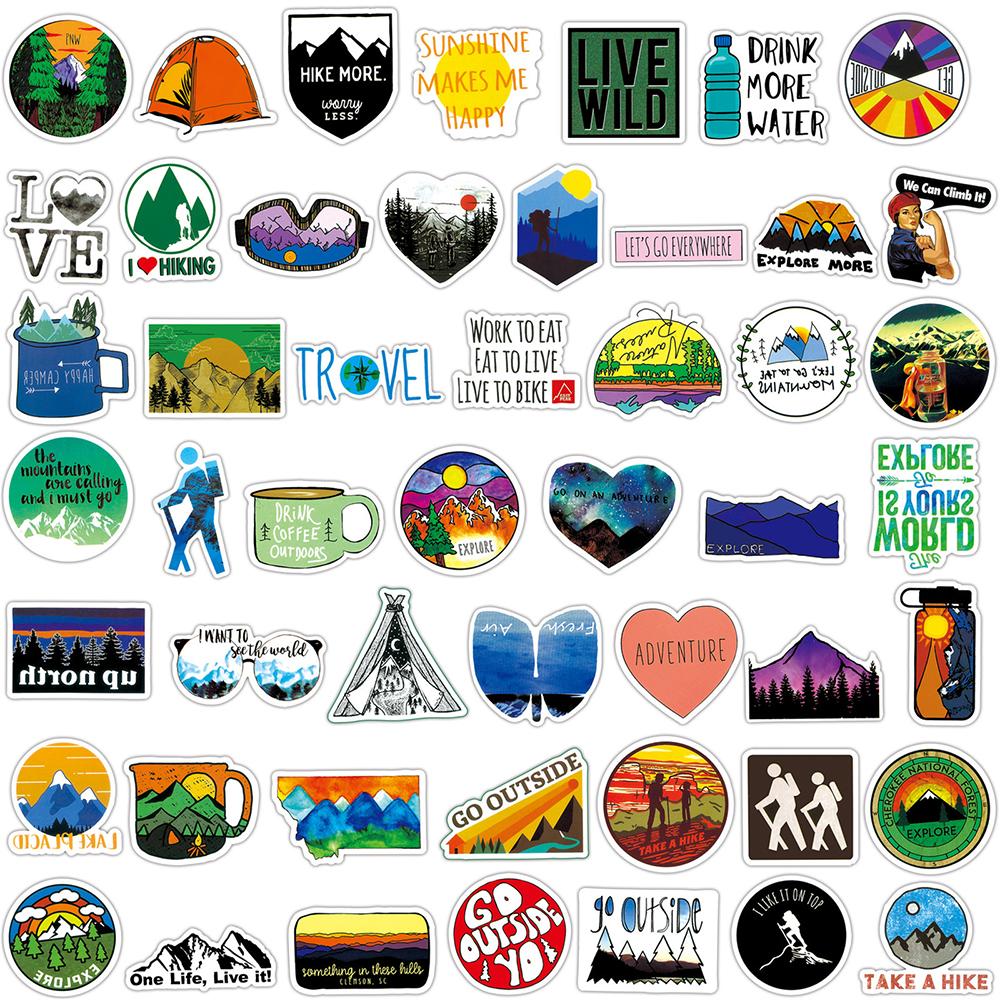10 30 50 100Pcs Outdoor Travel Camping Graffiti Cartoon Stickers Decals Laptop Motorcycle Scrapbook Waterproof Sticker Kids Toy