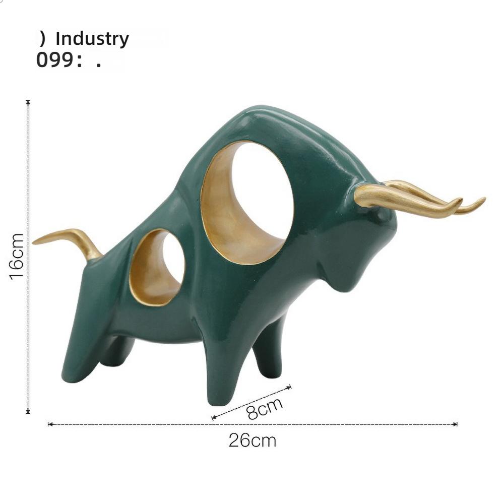 Spanish Bull Resin Sculpture - Gold Metallic Fighting Bull Statue, Handcrafted Matador Decor with Horn Detail, Man Cave Gift