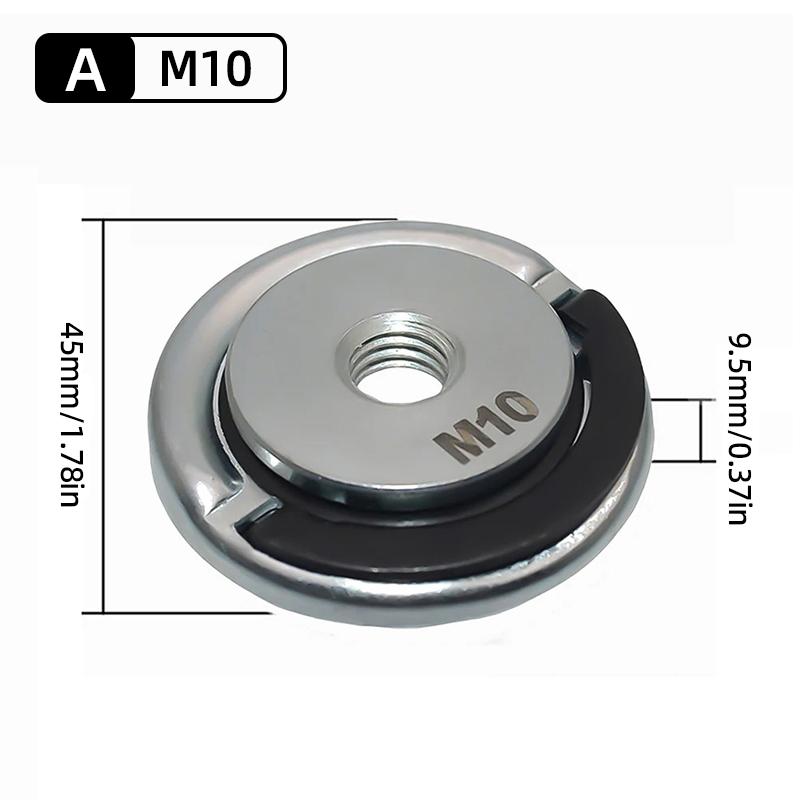 

Самоблокирующаяся прижимная пластина для угловой шлифовальной машины M10 M14 Резьба 5/8-11 Пластина для угловой шлифовальной машины Быстросъемная фланцевая гайка Инструмент с электроприводом