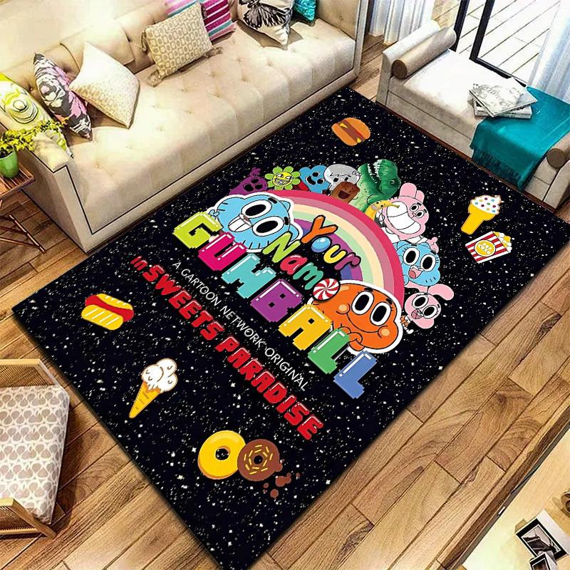 Cartoon Characters Collage Custom Name Carpet Rug For Living Room Bedroom Home Sofa Decoration Kids Play Nonslip Floor Mat