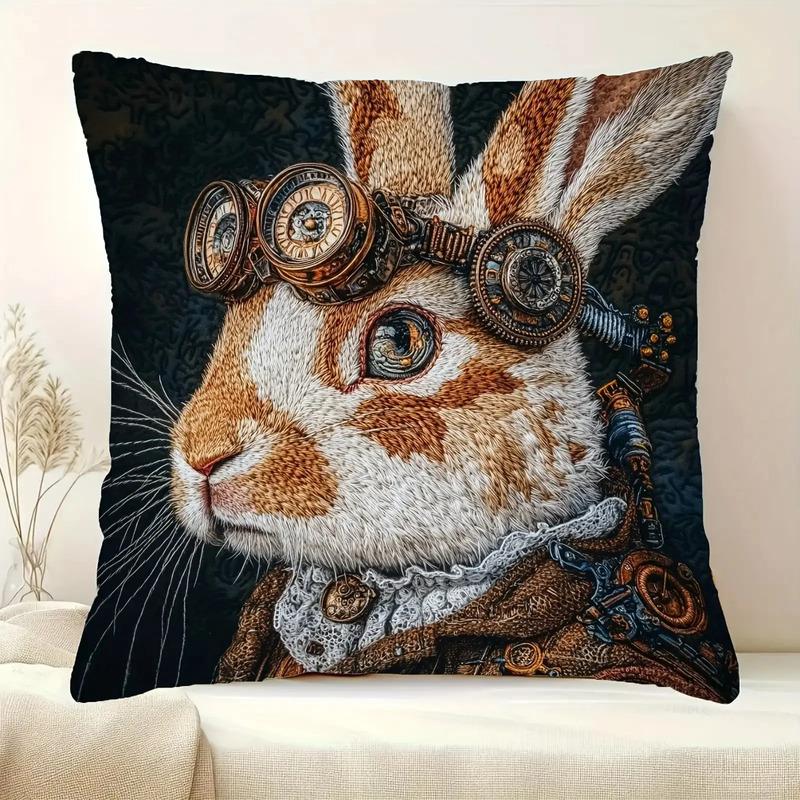 Almohada Steampunk Con Forma De Conejo Con Gafas, 1 Pieza, V S