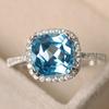 Sølvbelagte Ringer for Kvinner Rubin Smaragd Safir Smykker Bryllup Forlovelsesring Engros Størrelse 6-10
