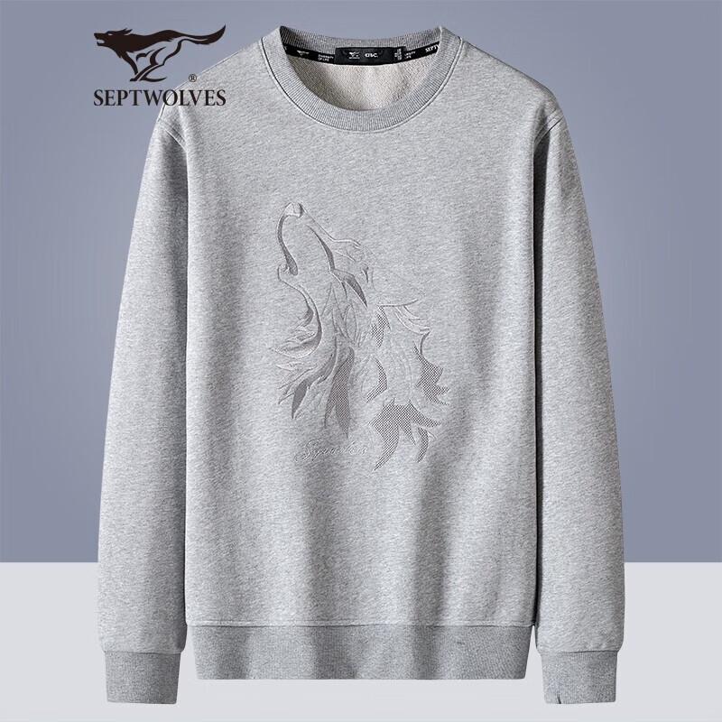 Septwolves Men's Round Neck Pullover Sweatshirt