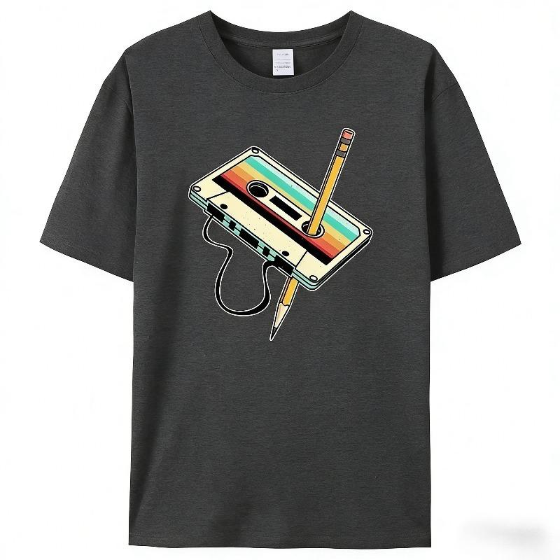 Unisex Short Sleeve Vintage TShirt Clothing Vintage Outdoor Fitness Breathable Fabric Hip Hop Simple StylishComfortable Round Neck