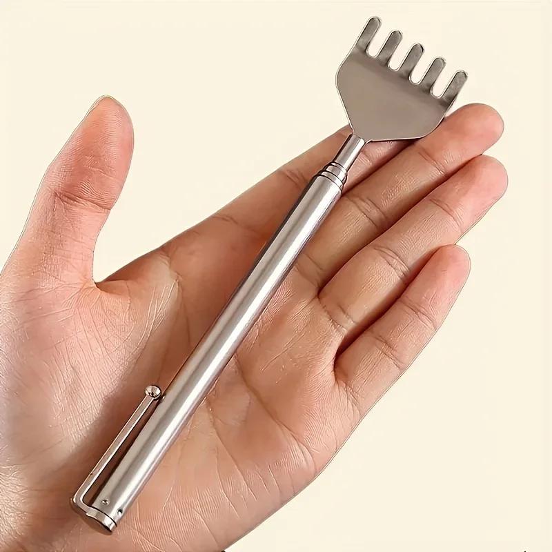 1pc Retractable Back Scratcher, 19.69in Retractable Stainless Steel Itching Tool for Massage, Portable Retractable Itch Artifact