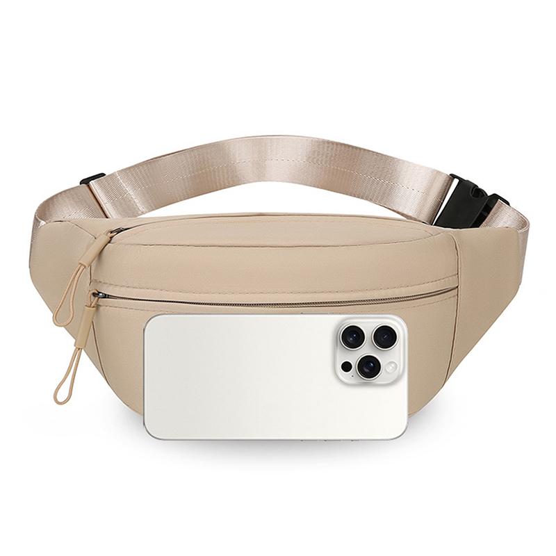 Fashion Solid Color Waist Bag Waterproof Double Layer Chest Bag Double Pocket Shoulder Bag Travel