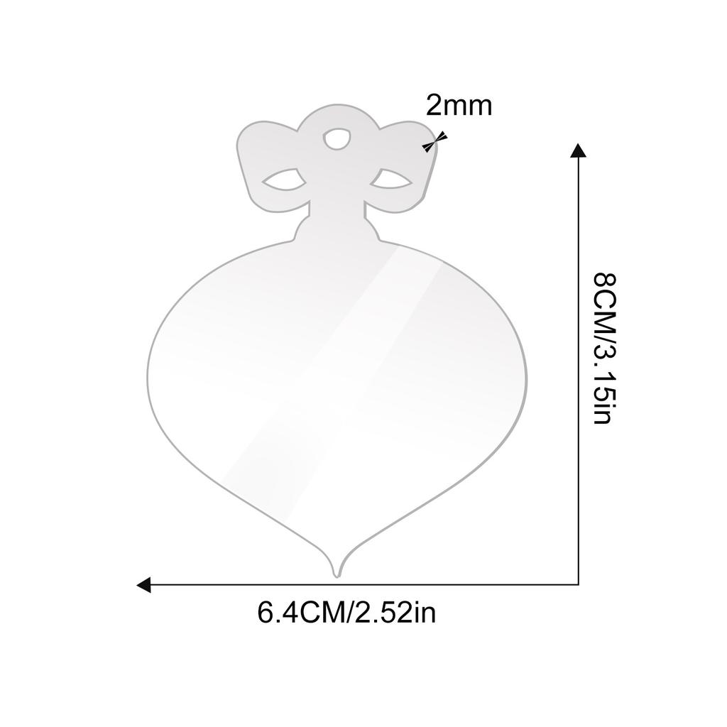 10pcs Clear Acrylic Christmas Ornaments, Blank Acrylic Decoration for Carving DIY Projects, Holiday Decoration Hanging Ornaments