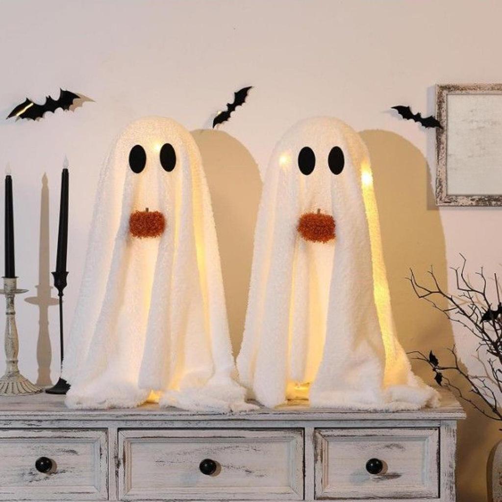 Halloween Decorations Ghost Lighted Ghost Party Table Decor 2 Pieces Party Supplies Home Decorations for Indoor Outdoor Garden