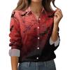 Camicia da donna, camicetta, stampa, bottoni, manica lunga, casual, basic, colletto, regolare