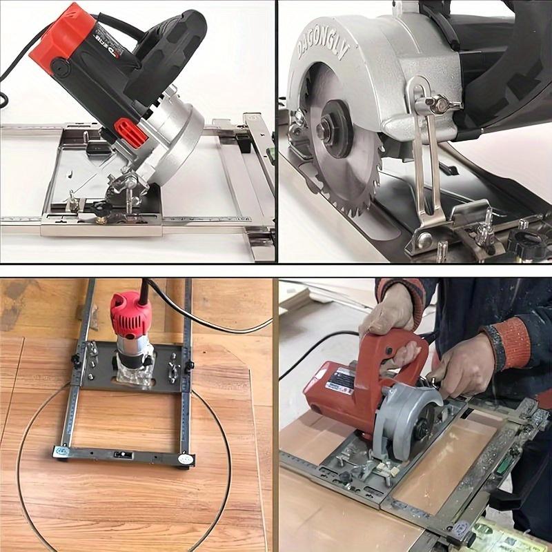 Adjustable Circular Saw Guide Rail for Woodworking and Edge Locator of Electric Cutting Machine with Clamping Mechanism