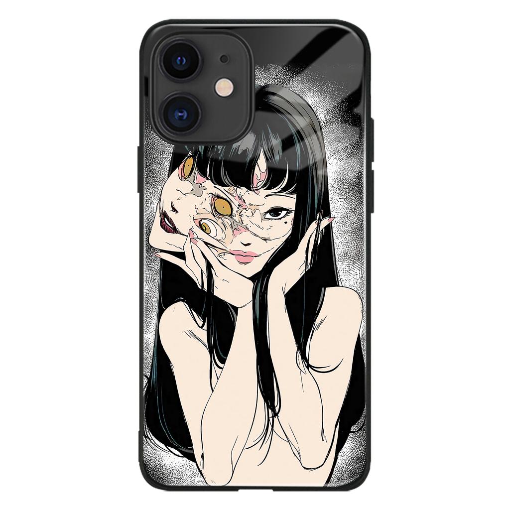 Lesklý skleněný kryt na telefon Junji Ito Tomie Kawakami Anime Manga pro iPhone SE 6s 7 8 Plus X Xr Xs 11 12 13 Mini Pro Max Samsung