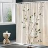 1pc Serene Garden Shower Curtain, Lush Greenery, Lily Pads, and Sunlight Through Bamboo, Tranquil Nature Design