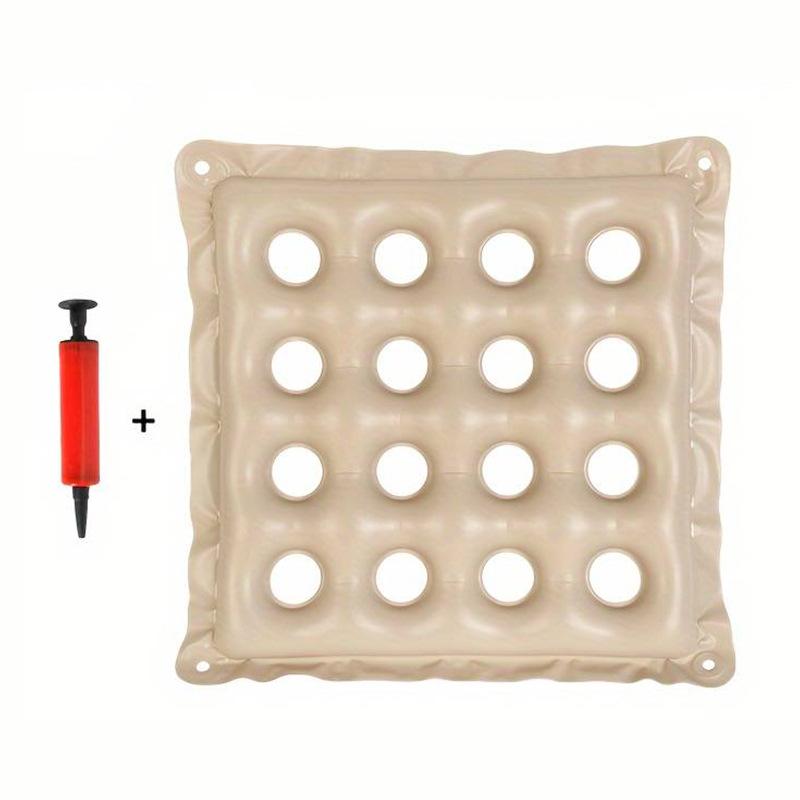 

Single person wheelchair portable anti pressure ulcer square seat cushion PVC thick perforated breathable inflatable cushion