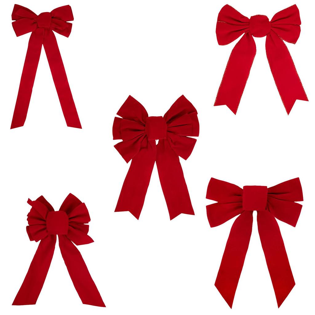 Christmas Tree Topper Bowknot Red Bow Decor Christmas Decorations Large Christmas Bow for Baby Shower Birthday Festival Window