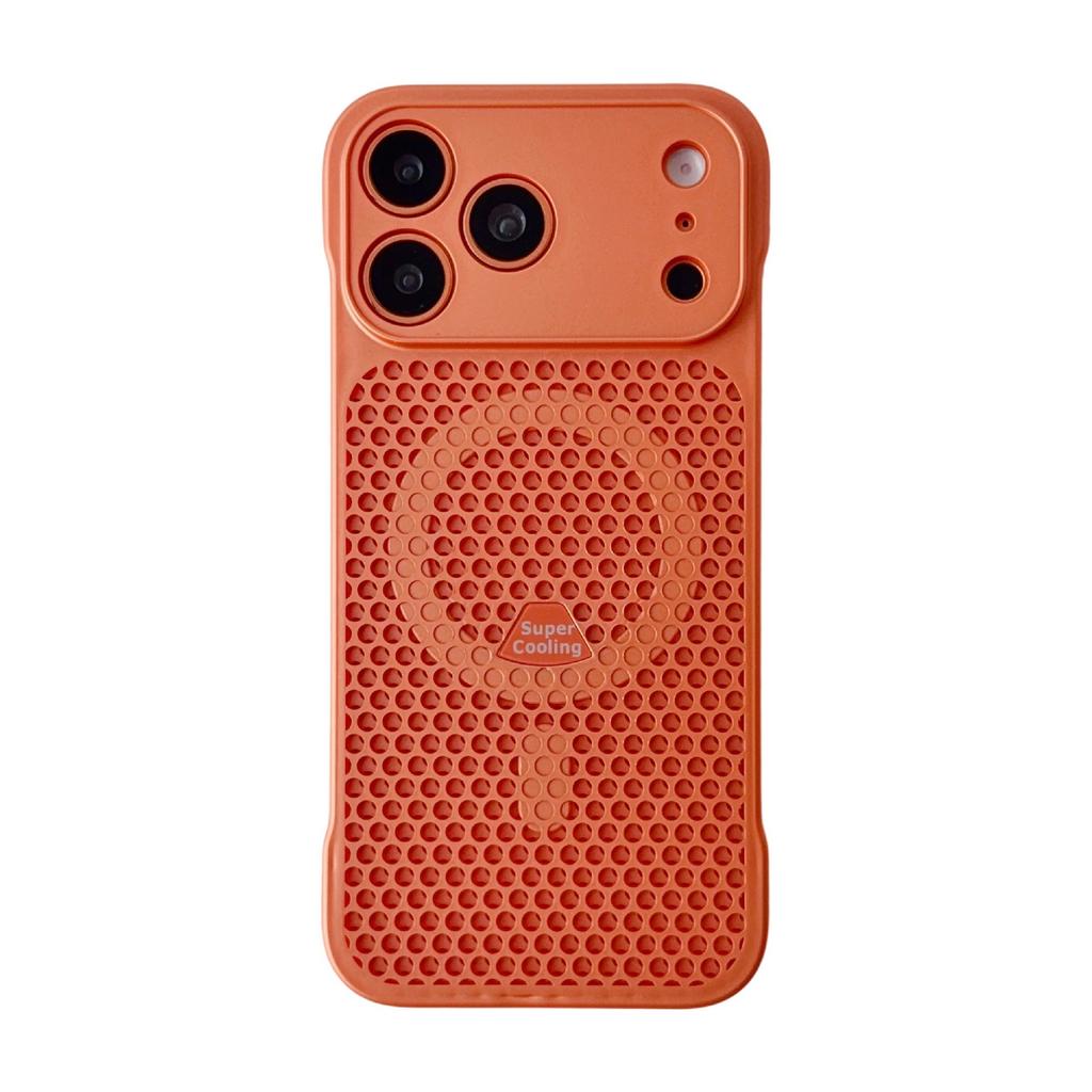 Ultra-thin borderless heat dissipation and breathable mobile phone case is suitable for iPhone17promax Apple 16pm fine hole honeycomb network