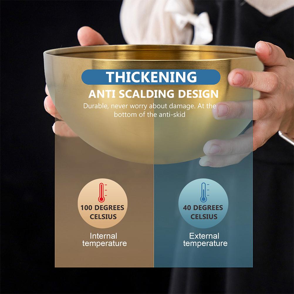 Home Rührschüssel Salat Lebensmittelbehälter Aufbewahrungsorganisator Goldene Edelstahlschüsseln