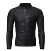Spring and Autumn New Stand-up Collar PU Leather Jacket Men's Slim Handsome Baseball Clothing Trendy Fashion Youth Motorcycle Leather Jacket