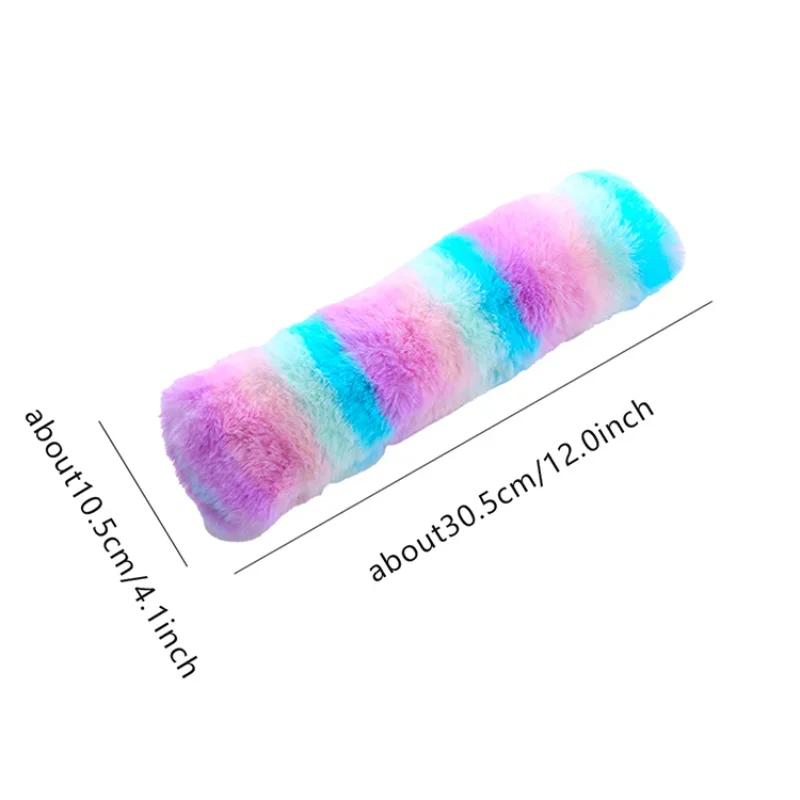1pcs Cute Rainbow Cat Plush Toy Creative Catnip Toys Cat Pillow with Ringing Paper Teeth-resistant Pet Toy Supplies