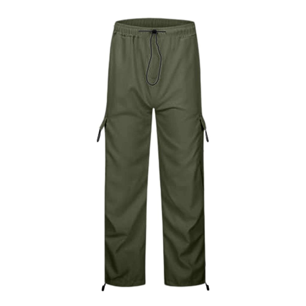 Women's Wide-Leg Athletic Pants with Multiple Pockets, Drawstring and Tapered Ankles