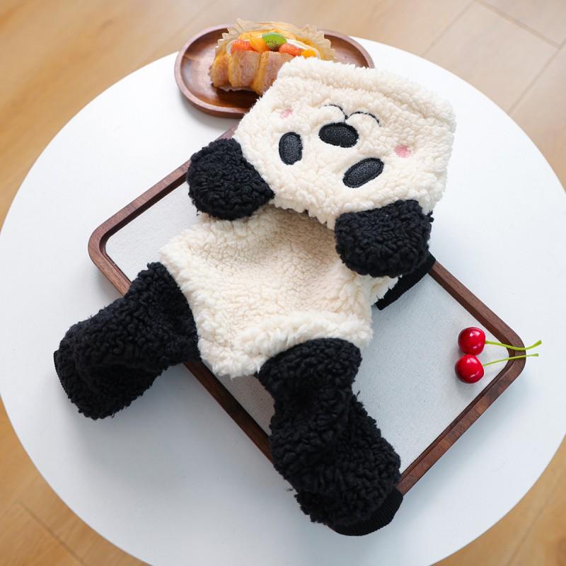 Pet Costume Small Dogs Winter Warm Fleece Animal-Themed Outfit Panda Design Puppies