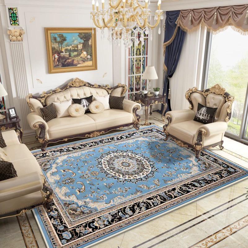 Europe Luxury Carpet Living Room Persian Decoration Home Lint-free Non-slip Large Rug Easy Clean Bedroom Washable Door Mat Floor