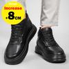 Echt Leer Lift Sneakers Heren Elevator Schoenen Verhogende Binnenzool 8cm Zwarte Hoge Schoenen Heren Mode Sport Grote Maten 36-46