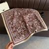 Retro cashew imitation velvet herringbone pattern cotton and linen small square scarf silk scarf headscarf shawl sun protection scarf women's scarf