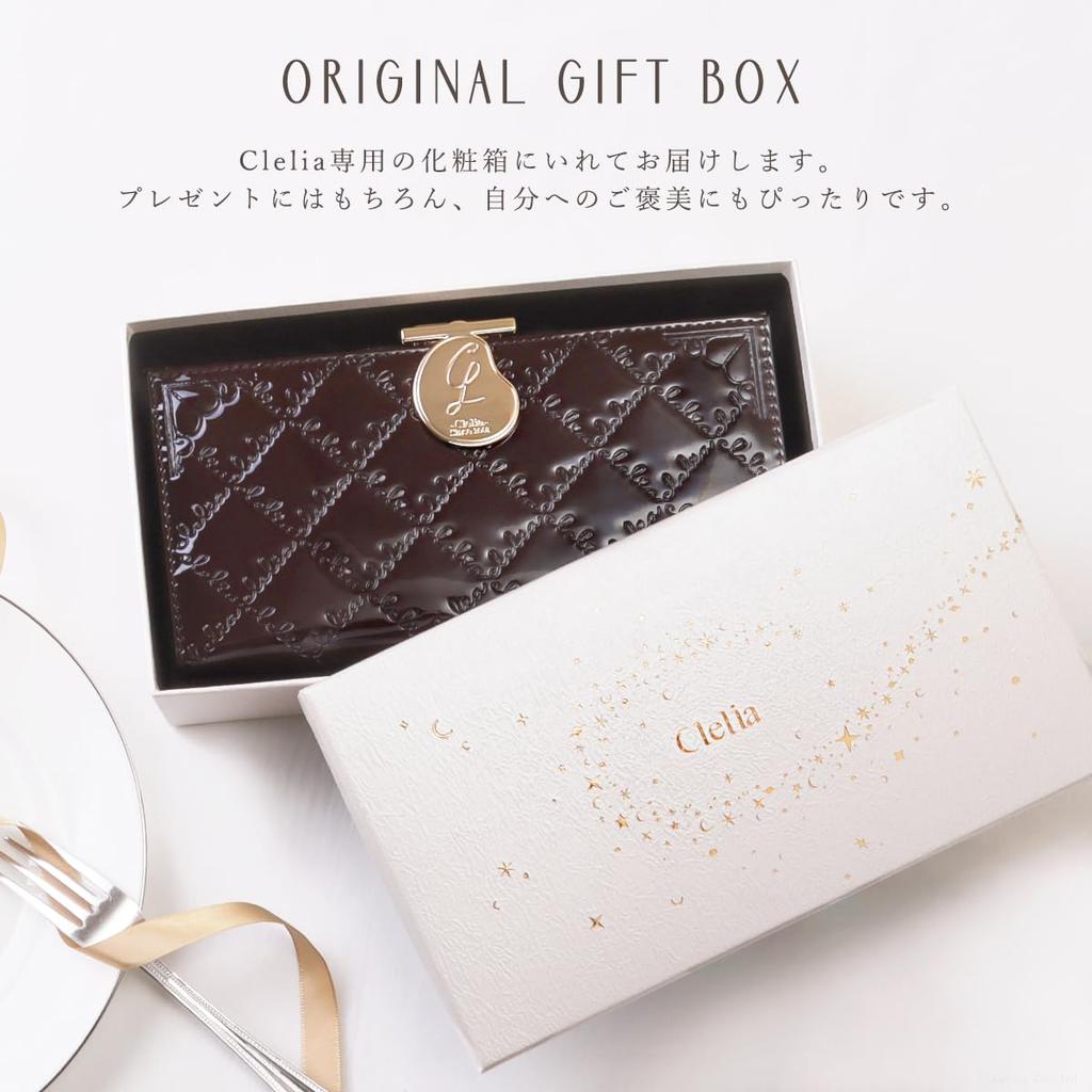Clelia Long Clasp Enamel Large Luce Series Women's Wallet, Closure, Flap, Capacity, [CL-15610] (Royal Black)
